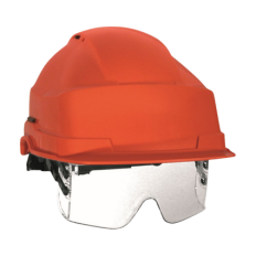 Casque de chantier avec lunettes intégrées