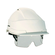 Casque de chantier avec lunettes intégrées