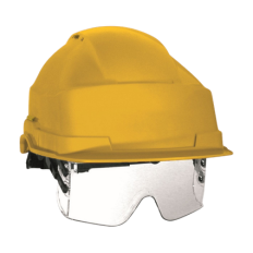 Casque de chantier avec lunettes intégrées