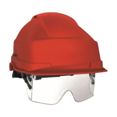 Casque de chantier avec lunettes intégrées