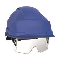 Casque de chantier avec lunettes intégrées