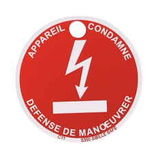 Macaron de signalisation « appareil condamné – défense de manœuvrer »