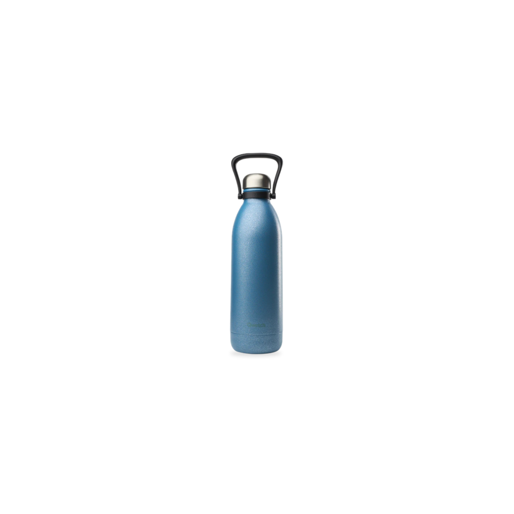 Bouteille isotherme Qwetch Titan Roc Métal Bleu - 1,5 L