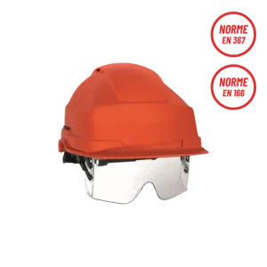 Casque de chantier avec lunettes intégrées